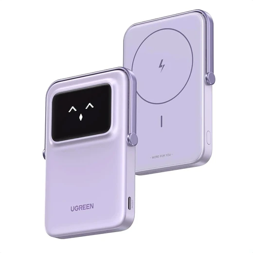 UGREEN Power Bank magnético 20W con soporte · Lila